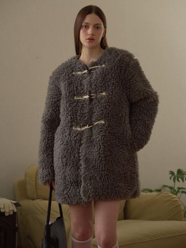 Toggle Button Faux Fur Jacket [] - leterie - Modalova