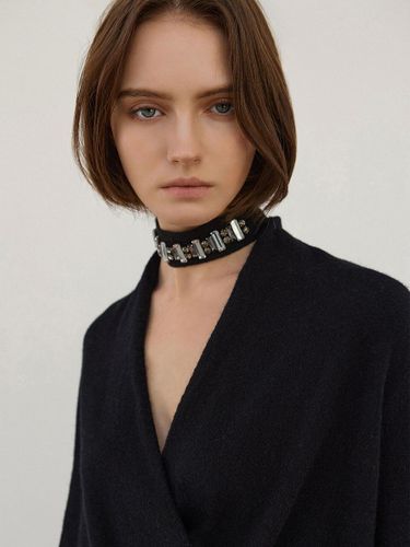 Cashmere Glass Bead Luxury Choker [Black] - Mare di mari - Modalova