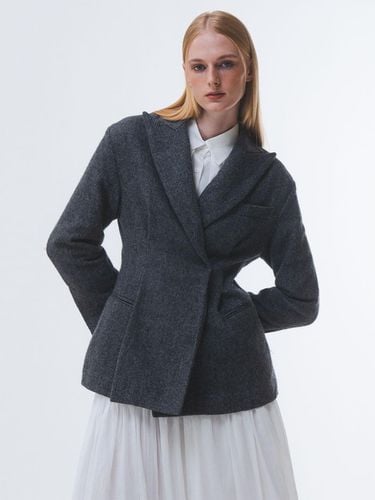 Herringbone Cinched Illusion Cropped Blazer [] - Emin & Paul - Modalova