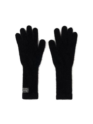 Faux Fur Wool Gloves [Black] - THINK PLANT - Modalova