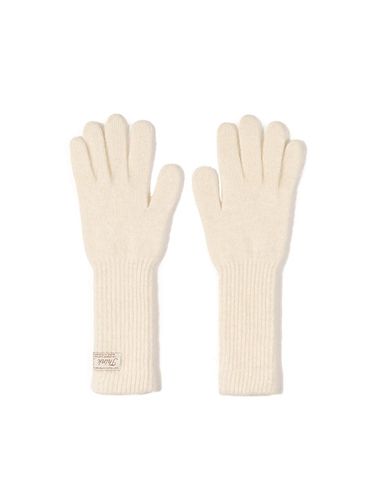 Faux Fur Wool Stretchy Gloves [WHITE] - THINK PLANT - Modalova