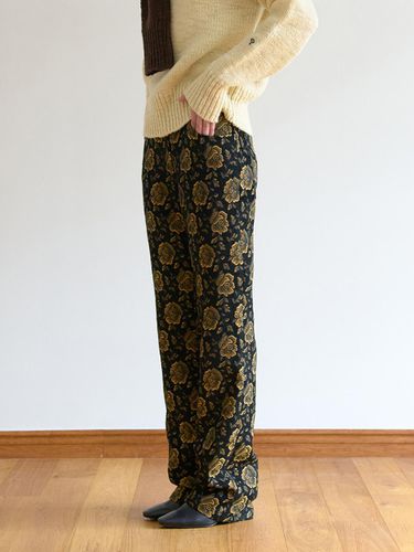 Floral Jacquard Semi Boot-Cut Pants [] - THINK PLANT - Modalova