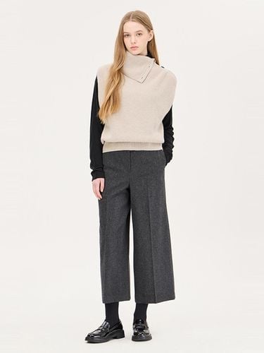 Wool Blend Pleated Ankle Wide Pants (SAPT44461MG) - Sisley - Modalova