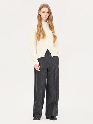 Wool Blend Wide Leg Pants (SAPT31461MG) - Sisley - Modalova