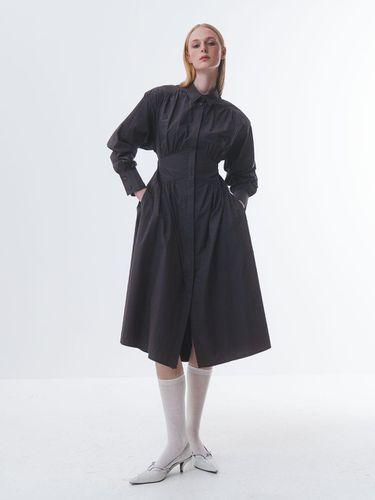 Cotton Cinched Waist Shirred Dress [] - Emin & Paul - Modalova