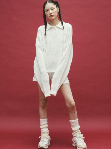 Soft Wool Oversized Collar Knit [Ivory] - Cocancl - Modalova