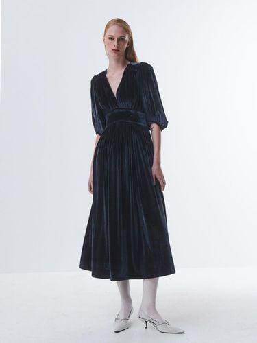 Velvet V-neck Full Length Dress [] - Emin & Paul - Modalova