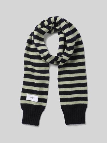 Stripe Wool Blend Knit Muffler [Green/Navy] - Studio Salt - Modalova