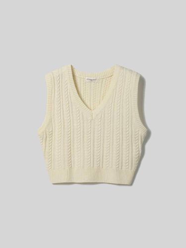 Cable-Knit Loose Fit V-Neck Vest [] - Studio Salt - Modalova