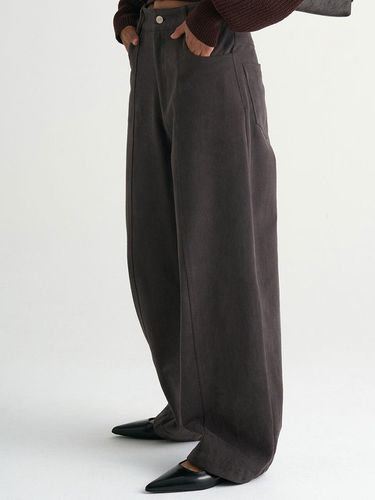 Twill Cotton Relaxed Fit Pants [Charcoal] - MAGJAY - Modalova