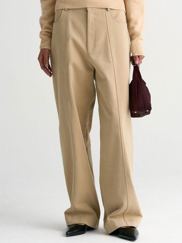 Twill Cotton Relaxed Fit Pants [Beige] - MAGJAY - Modalova