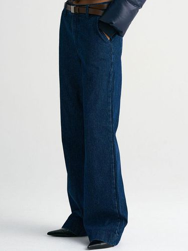 Striped Cotton Standard Fit Pants [Dark Blue] - MAGJAY - Modalova