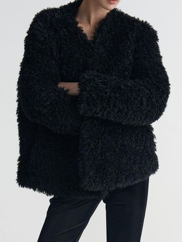 Volume Fur Wool-blend Mustang Vest [Black] - MAGJAY - Modalova