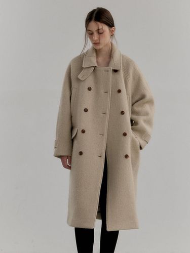 Alpaca Wool Double Balmacaan Maxi Coat [Light Brown] - LOVE US U - Modalova