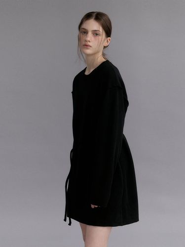 Knit Long Sleeve Versatile Dress [Black] - LOVE US U - Modalova