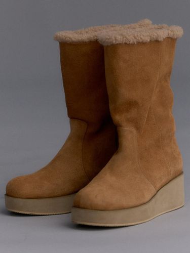 Premium Suede Fur-Lined Boots [Camel] - LOVE US U - Modalova