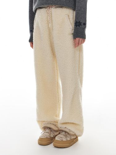 Soft Shearling Recycled Polyester Elastic Waist Pants [/Ivory] - grove - Modalova