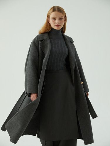 Wool Handmade Oversized Double Lapel Coat - LE PURE - Modalova