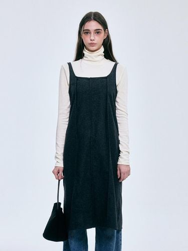 Layered Wool Midi Dress [Dark Grey] - FOVERE - Modalova