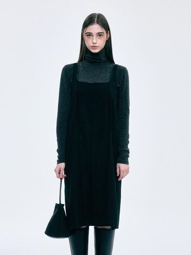 Layered Wool Midi Dress [Black] - FOVERE - Modalova