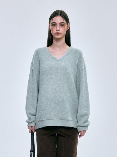 Terry V-neck Loose Fit Sweatshirt - FOVERE - Modalova