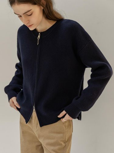 Basic Two-Way Relaxed Fit Cardigan [Navy] - NONANDNON - Modalova