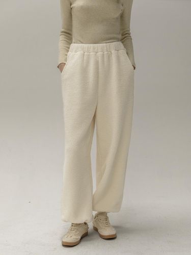 Fleece Wool Blend Relaxed Fit Jogger Pants [Beige] - NONANDNON - Modalova