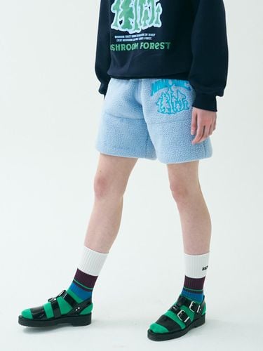 Padded Fleece Embroidered Shorts [] - mimicAWE - Modalova