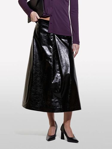 Eco Leather Flare Long Skirt (4XAUL002EBK) - Sisley - Modalova