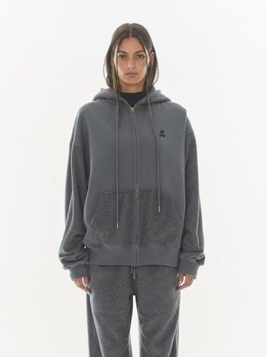 Coloration Fleece Oversized Zip-up Hoodie [Grey] - Rest&Recreation - Modalova