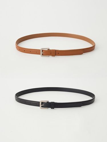 Square Buckle Cowhide Leather Belt - OVEOF - Modalova