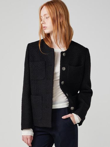 Wool Blend Cropped Grace Jacket [Black] - OVEOF - Modalova