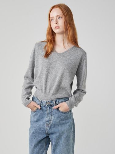 Wool Cashmere V-neck Knit [Gray] - OVEOF - Modalova