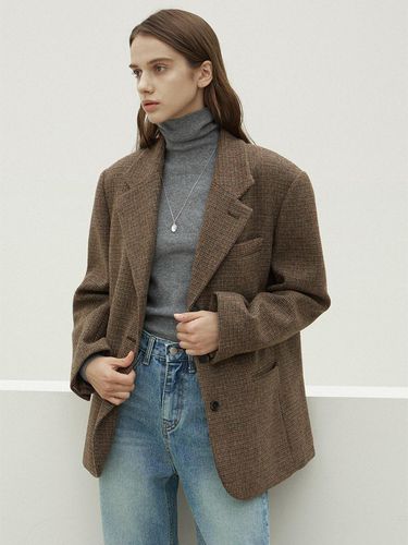 Classic Wool Three-Button Oversized Jacket [Brown] - OVEOF - Modalova