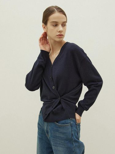 Daily 2ways Button Wool Blend Cardigan [Navy] - OVEOF - Modalova