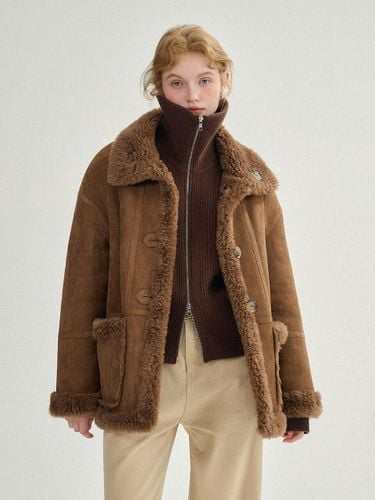 Reversible Wool Shearling Fur Jacket [Brown] - Sincethen - Modalova