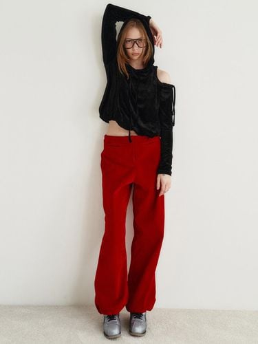 Velvet Corduroy Wide-leg Pants [Red] - GIMMETHEYOUNG - Modalova