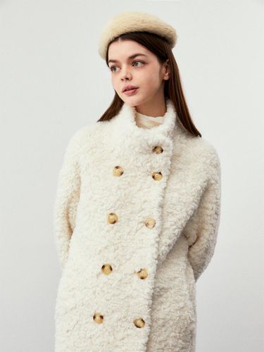 Fleece Fur Double Button Coat [Beige] - koolkitten - Modalova