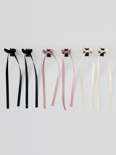 SET Mini Tail Delicate Ribbon Hair Pin [3colors] - FANTASTIC PLANET - Modalova