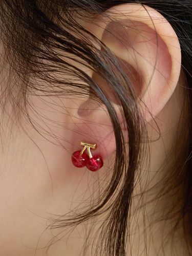 Delicate Translucent Petite Earrings [Golden Red] - FANTASTIC PLANET - Modalova