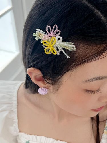 Floral Beaded Handmade Hair Pin - FANTASTIC PLANET - Modalova