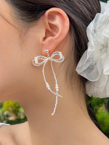 Handcrafted Cascading Ribbon Beads Earrings - FANTASTIC PLANET - Modalova