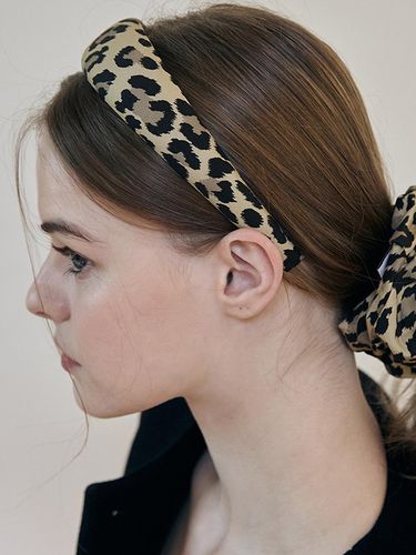 Leopard Print Cotton Basic Hair Band [/Brown] - Be dullst - Modalova