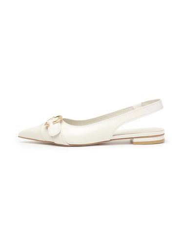 Premium Leather Slingback Flat Shoes [Ivory] (UFA3PB17IV) - UDIRE - Modalova