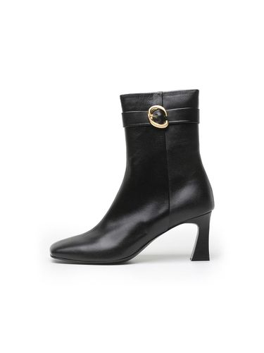 Premium Leather 7cm Heel Ankle Boots [Black] (UFA4BA50BK) - UDIRE - Modalova