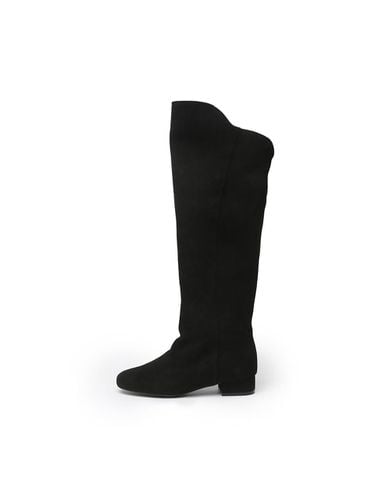 Two-way Folding Suede Long Boots [Black] (UFA4BLBK) - UDIRE - Modalova