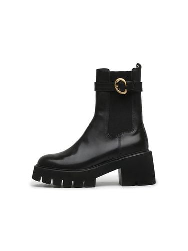 Premium Leather Biker Style Ankle Boots [Black] (UFA4BA56BK) - UDIRE - Modalova