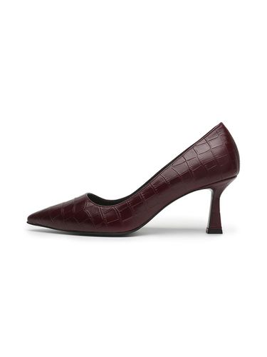 Embossed Texture Stiletto Bella Pumps [Wine] (UFA3PM10WN) - UDIRE - Modalova