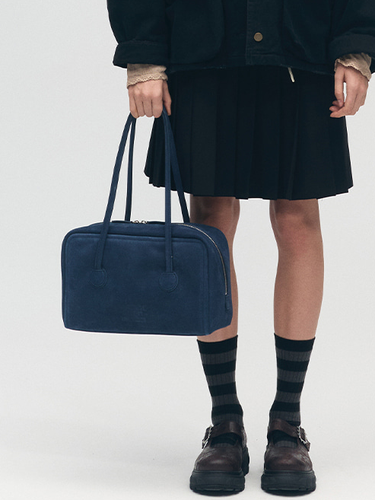 Nubuck Leather Soft Boston Bag [Indigo] - MARGESHERWOOD - Modalova