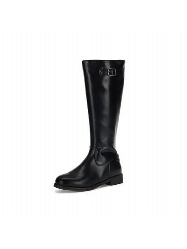 Synthetic Leather Strap Long Boots [Black] - FORMEL CAMELE - Modalova